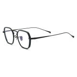 Black Glasses Frame - LE0696 Geometric Titanium Glasses