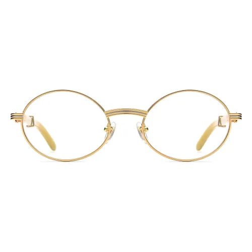 Horn-Rimmed Glasses - LE0665 White with Gold Titanium Frame