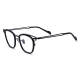 Circle Frame Glasses - LE0615 Black Titanium, Hypoallergenic and Durable