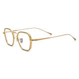 Titanium Glasses Frames - LE0696 Gold Geometric Glasses