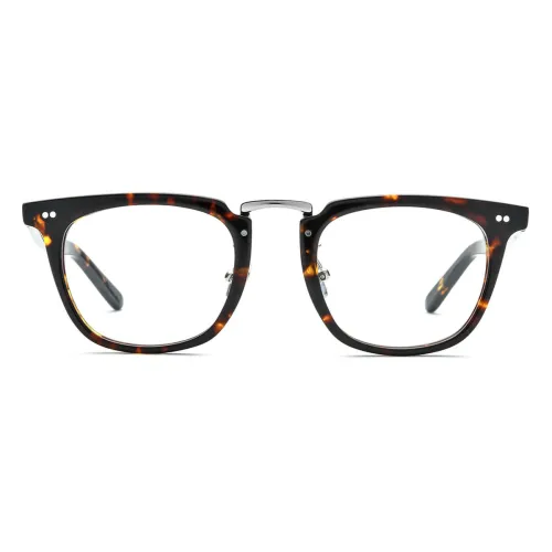 Large Frame Reading Glasses - LE0622 Tortoise Shell Acetate Square Glasses with IP Plated Metal Bridge