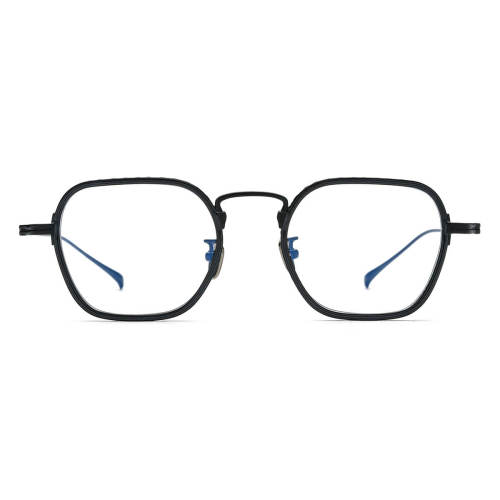 Black Glasses Frame - LE0696 Geometric Titanium Glasses