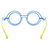 Round Titanium Glasses LE3069 - Orange & Blue