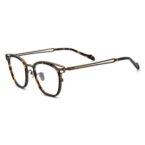 Large Circle Glasses - LE0615 TortoiseShell & Brown, Titanium, Hypoallergenic