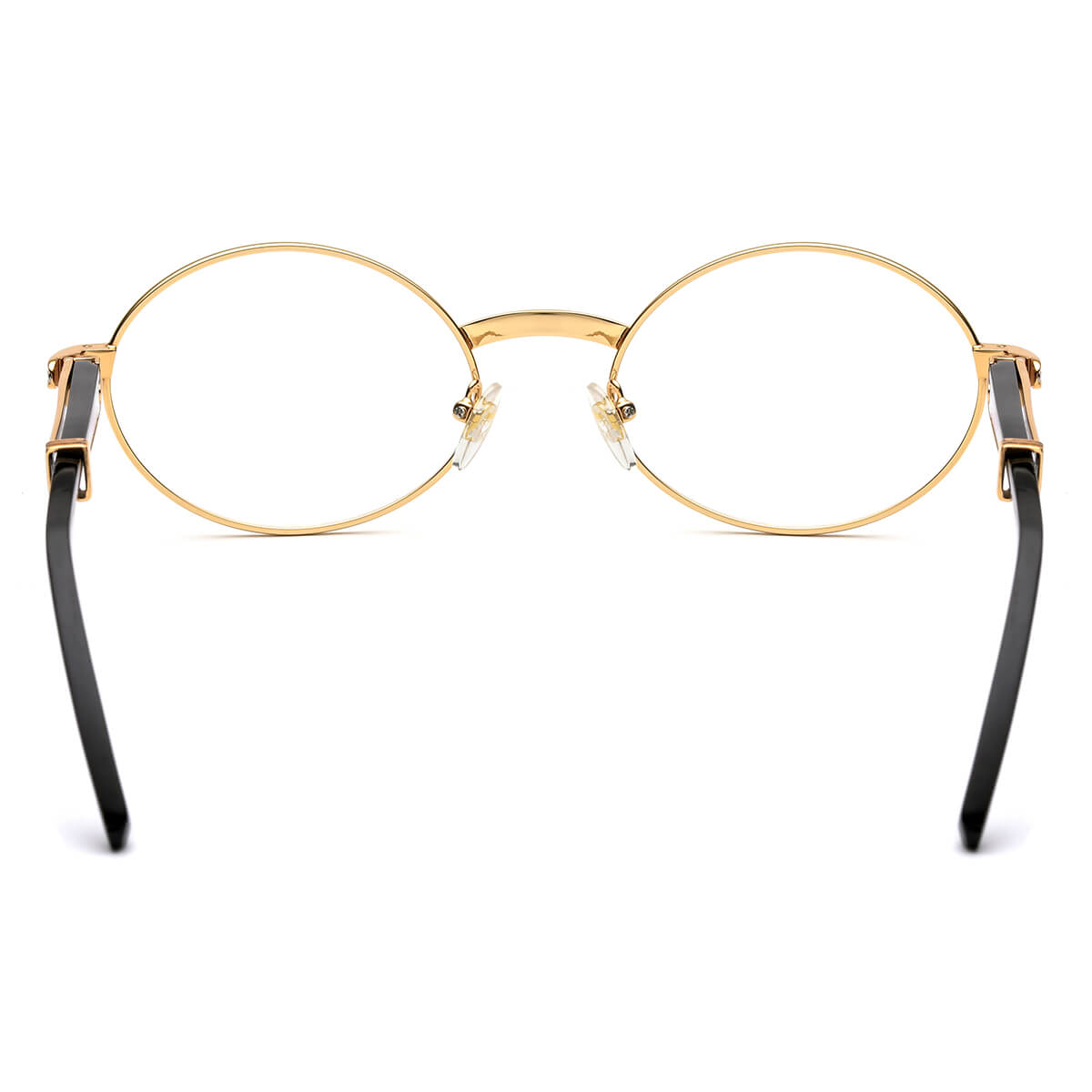 Mens Oval Glasses - LE0665 Black Horn Rimmed Gold Frame