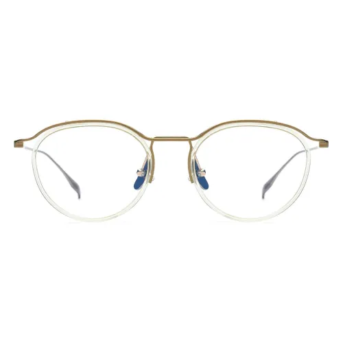 Round Frame Glasses LE0689 – Hypoallergenic Titanium Design with Clear and Gold Accents