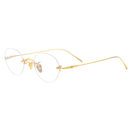 Gold Rimless Glasses LE0613 – Hypoallergenic Titanium Design for Ultimate Comfort