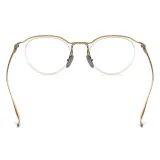 Round Frame Glasses LE0689 – Hypoallergenic Titanium Design with Clear and Gold Accents