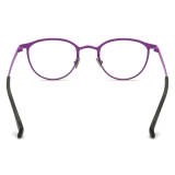 Purple Eyeglasses LE0612 – Hypoallergenic Frosted Purple & Yellow Round Titanium Design