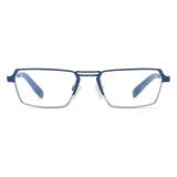 Titanium Reading Glasses LE0687 – Blue & Silver Browline Design