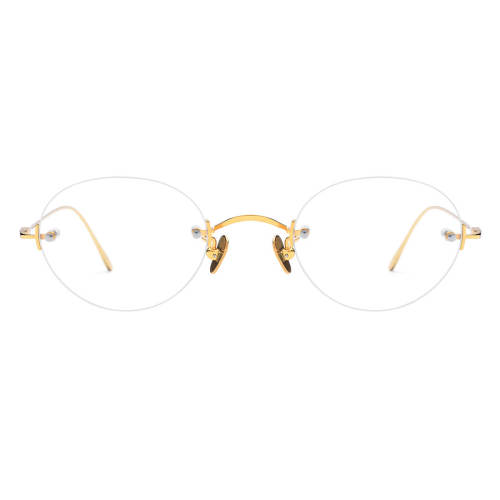 Gold Rimless Glasses LE0613 – Hypoallergenic Titanium Design for Ultimate Comfort