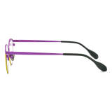 Purple Eyeglasses LE0612 – Hypoallergenic Frosted Purple & Yellow Round Titanium Design
