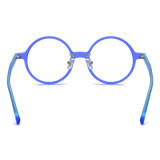 Round Glasses for Men LE0724 – Hypoallergenic Matte Blue Acetate Design