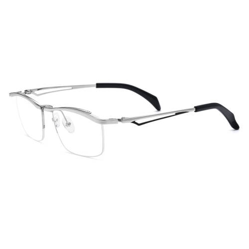 Browline Spectacles LE0534 – Hypoallergenic Silver Titanium Flip-Up Design