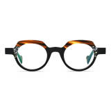 Geometric Prescription Glasses LE0644 – Hypoallergenic Acetate Design with Tortoise & Black Frame