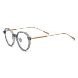 Big Clear Glasses LE0697 – Hypoallergenic Titanium Geometric Design in Clear Gray