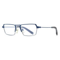 Titanium Reading Glasses LE0687 – Blue & Silver Browline Design