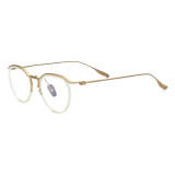 Round Frame Glasses LE0689 – Hypoallergenic Titanium Design with Clear and Gold Accents