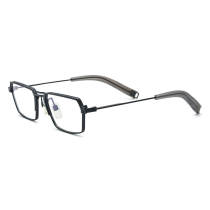 Mens Black Glasses LE0687 – Titanium Browline Design for All Genders