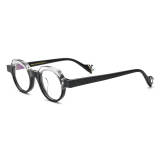 Black Clear Glasses LE0644 – Hypoallergenic Acetate Geometric Design for Style and Comfort