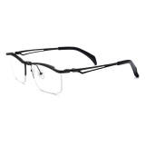 Black Eyeglass Frames LE0534 – Hypoallergenic Titanium Browline Design with Flip-Up Feature