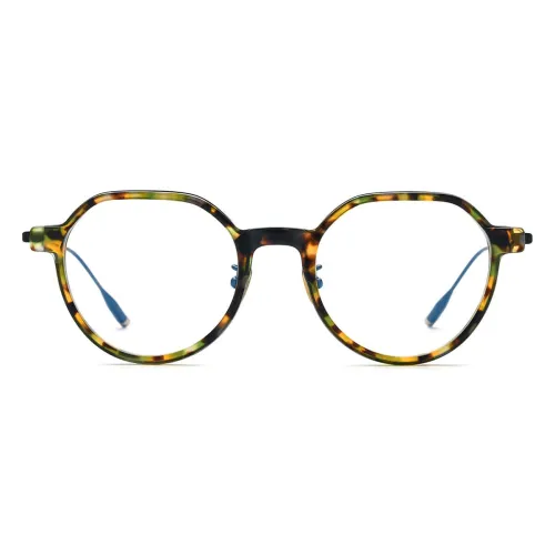 Geometric Glasses LE0697 – Hypoallergenic Titanium Tortoise Shell Design for Durability and Comfort