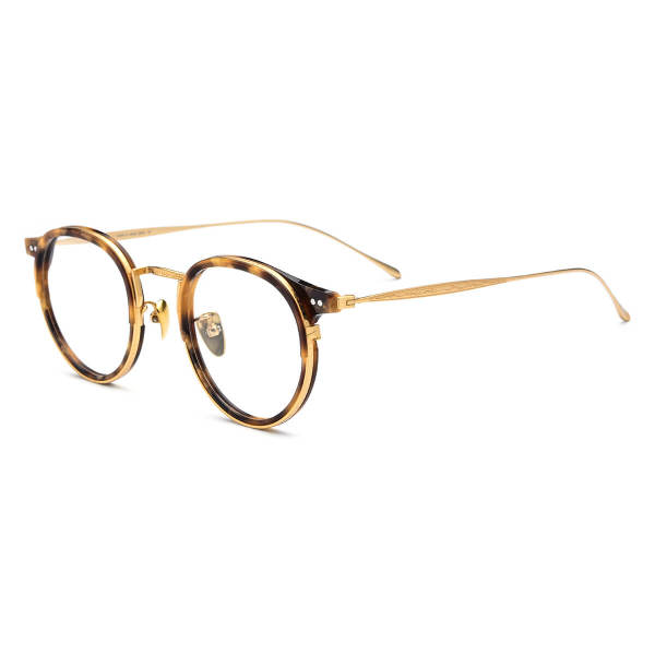 Yellow Glasses LE0540 – Hypoallergenic Titanium Design with Yellow TortoiseShell and Gold Accents