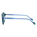 Acetate Glasses LE0727 – Frosted Blue & Green Round Frame, Hypoallergenic Design