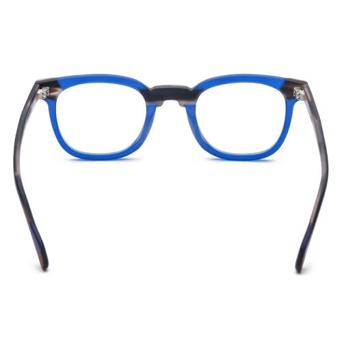 Round Glasses LE0718 – Matte Blue Acetate Design