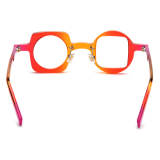 Orange Eyeglasses LE0650 – Hypoallergenic Acetate Geometric Design with Orange & Red Gradient