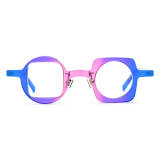 Pink Prescription Glasses LE0650 – Hypoallergenic Acetate Geometric Design with Pink & Blue Gradient