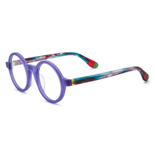 Purple Glasses Frames LE0720 – Hypoallergenic Matte Purple Acetate Round Glasses