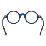 Large Circle Glasses LE0720 – Matte Blue Acetate Round Glasses