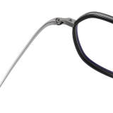Oversized Black Glasses LE1024 – Geometric Gunmetal Titanium Frames