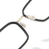 Black Square Glasses LE1079 - Titanium Frame with Gold Accents