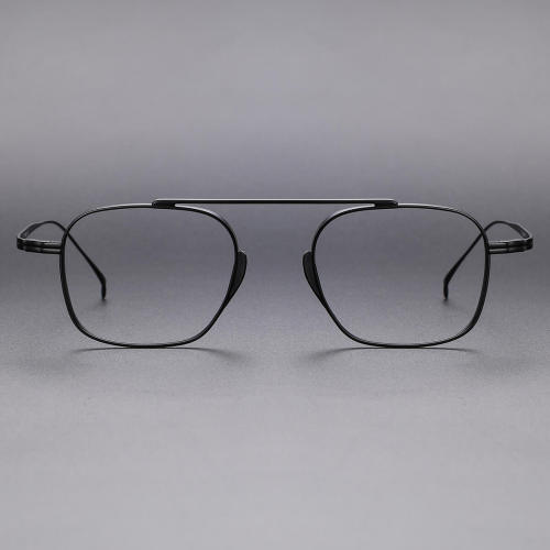 Black Aviator Glasses - LE1004, Titanium Frame, Hypoallergenic and Durable