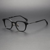 Big Black Glasses LE1083 - Acetate Round Frames for Hypoallergenic Comfort