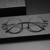 Large Round Eyeglasses LE1038 - Stylish Gunmetal Titanium Glasses for Hypoallergenic Comfort