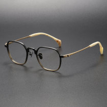 Square Frames LE1047 - Elegant Bronze Titanium Glasses with Hypoallergenic IP Plating