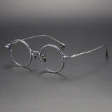 Big Round Glasses LE1038 - Stylish Blue & Silver Titanium Frame for Comfort and Durability