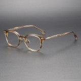 Round Glasses for Women LE1083 - Pattern Gold Acetate Frames, Hypoallergenic and Durable