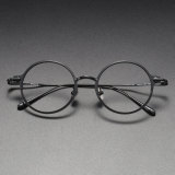Large Round Eyeglasses LE1038 - Stylish Gunmetal Titanium Glasses for Hypoallergenic Comfort