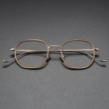 Geometric Prescription Glasses LE1069 – TortoiseShell & Gold Titanium Frames