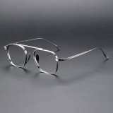 Olet Optical silver aviator titanium glasses LE1004, hypoallergenic, lightweight, and durable design

