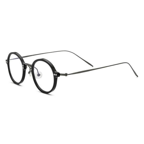 Glasses Black Frame LE0563 - Stylish Titanium Round Glasses