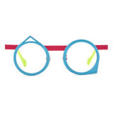 Round Glasses for Women - Stylish Blue & Pink Titanium Glasses with Unique Triangular Accents, LE3015