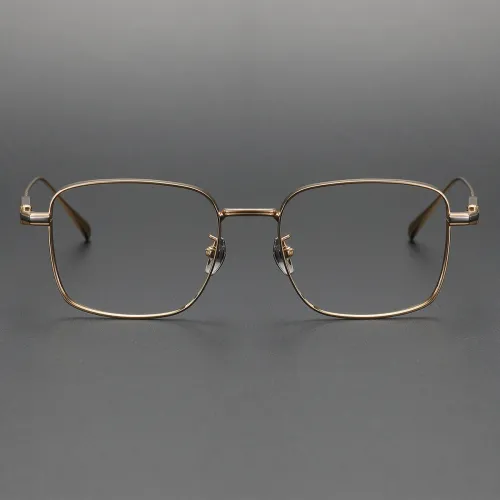 Square Titanium Glasses LE1110_Gold