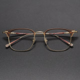 Browline Titanium Glasses LE1111_Clear Tea & Gold