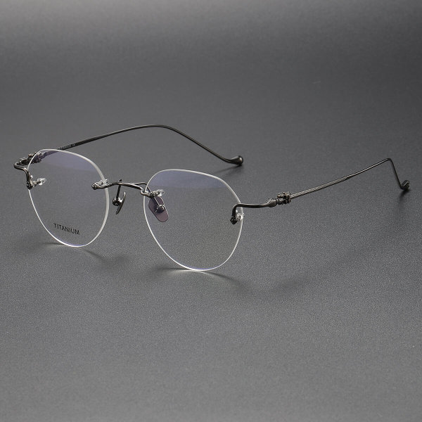 Rimless Titanium Glasses LE1125_Gunmetal