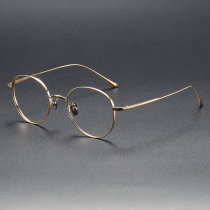 Round Titanium Glasses LE1119_Gold